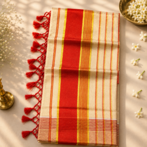 Kerala Kasavu Cotton Saree - Chethi1