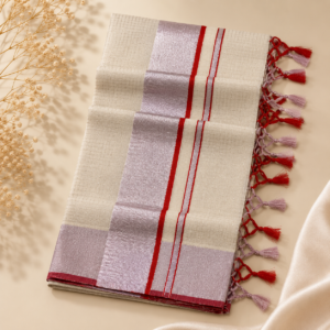 Kerala Kasavu Cotton Saree - Nila4