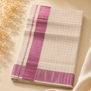 Kerala Kasavu Cotton Saree - Nila3