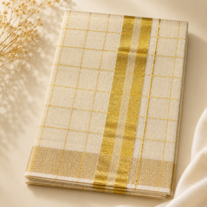 Kerala Kasavu Cotton Saree - Nila1
