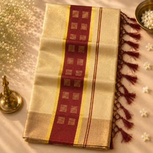 Kerala Kasavu Cotton Saree - Anjali3