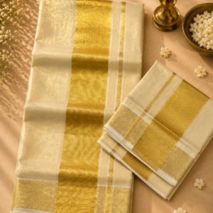 Kerala Kasavu Cotton Saree - Set3