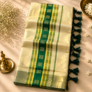 Kerala Kasavu Cotton Saree - Anjali2