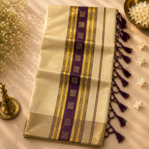 Kerala Kasavu Cotton Saree - Anjali1