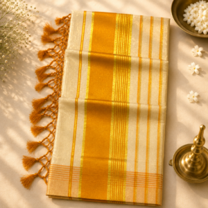 Kerala Kasavu Cotton Saree - Chethi3