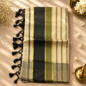 Kerala Kasavu Cotton Saree - Chethi2