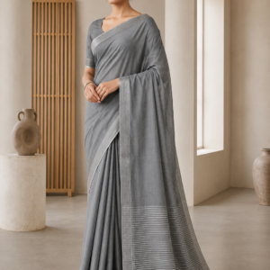 Linen Cotton Saree - CHARULATA01