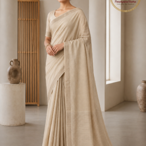 Linen Cotton Saree - CHARULATA03