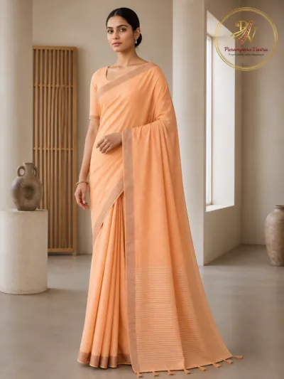 Linen Cotton Saree - CHARULATA04