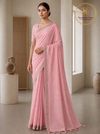 Linen Cotton Saree - CHARULATA05