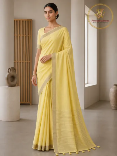 Linen Cotton Saree - CHARULATA06