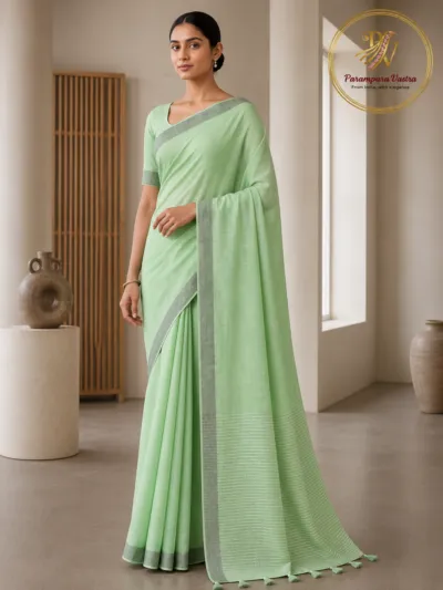 Linen Cotton Saree - CHARULATA07