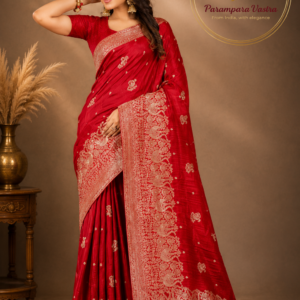 Red Soft Silk Saree - SUHANA01