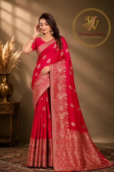 Pink Soft Silk Saree - SUHANA02