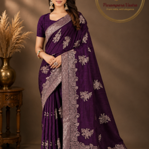 Grape Soft Silk Saree - SUHANA04