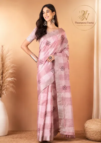 Linen Saree - ZARI01