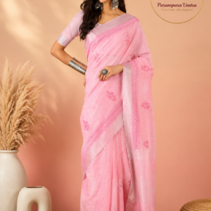 Linen Saree - ZARI04