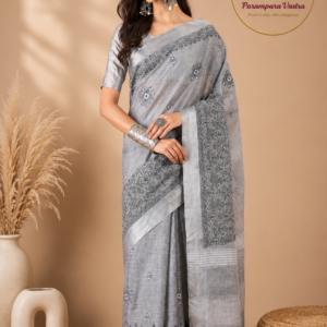 Linen Saree - ZARI06