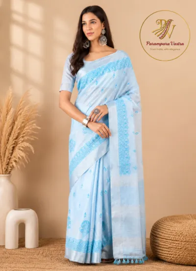 Linen Saree - ZARI07