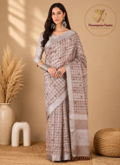Linen Saree - ZARI08