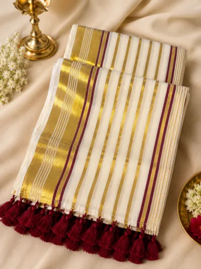 Maroon Mul Cotton Saree - mul006