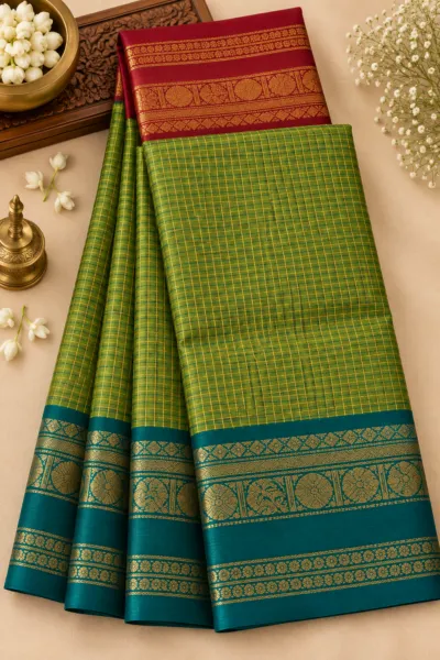 Ganga Jamuna border Chettinad Cotton - CH004