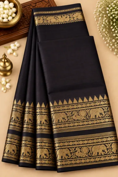 Coffee Brown Kanchi Cotton - KA001