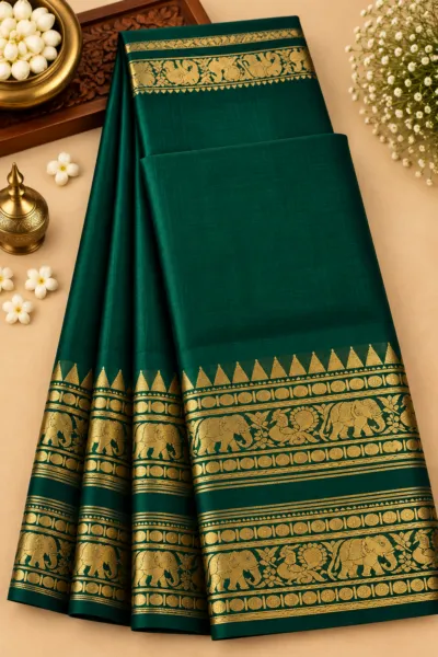 Green Kanchi Cotton - KA002