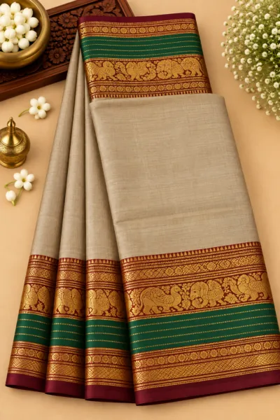 Beige Chettinad Cotton - CH010