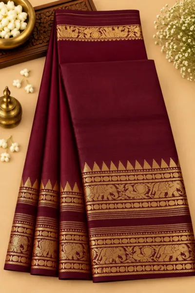 Maroon Kanchi Cotton - KA003